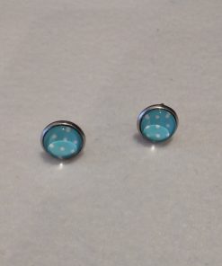 Ohrring Stecker klein "TürkisWeißGepunktet"