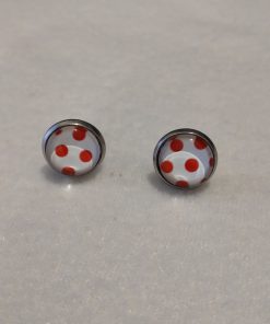 Ohrring Stecker klein "RotWeißGepunktet"