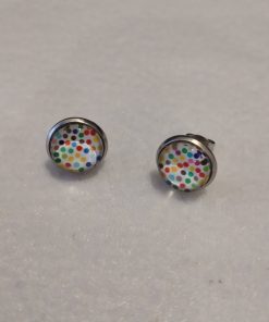 Ohrring Stecker klein "BuntGepunktet"