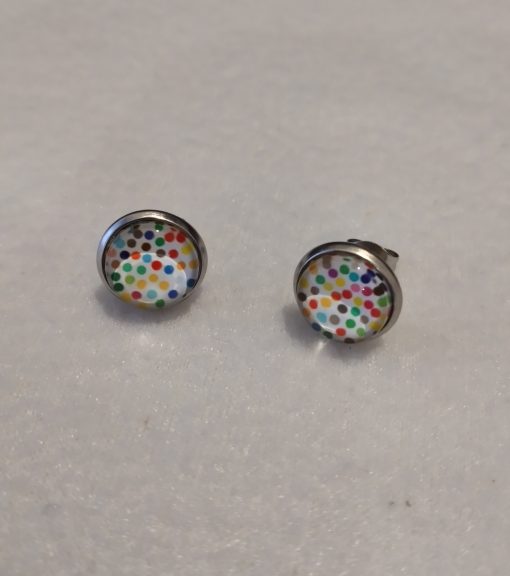 Ohrring Stecker klein "BuntGepunktet"