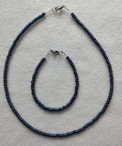 Set Halskette mit Armband "Pfaufarben"