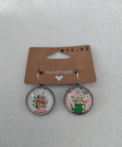 Ohrring Hänger Big "Blumige Kanne grün"